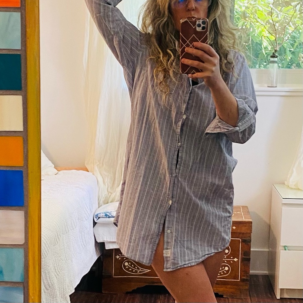 FRANK & EILEEN pinstripe tunic